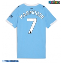 Camisa de Futebol Manchester City Omar Marmoush #7 Equipamento Principal Mulheres 2025-26 Manga Curta